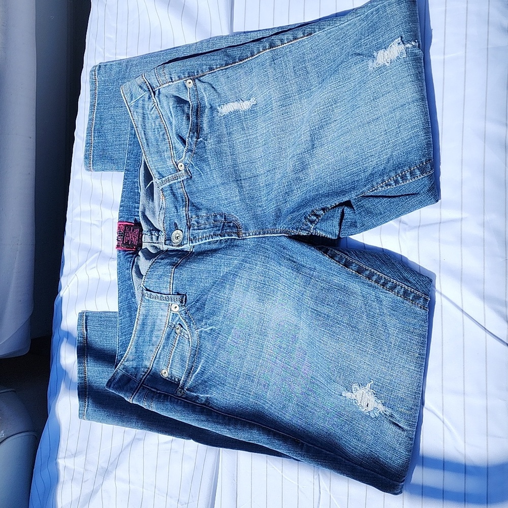 Torrid jeans, Pink Label, Distressed, Straight Leg
